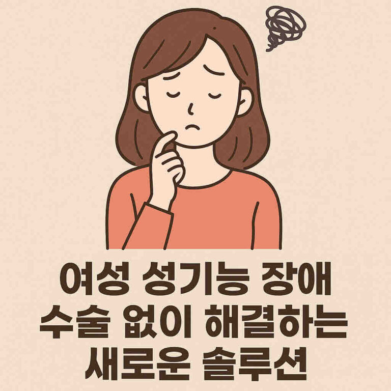 여성 성기능 장애, 수술 없이 해결하는 새로운 솔루션