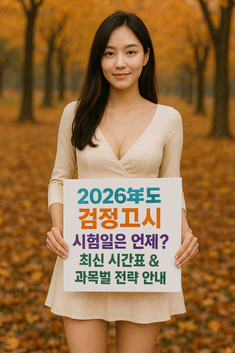 2026년도 검정고시 시험일은 언제? 최신 시간표 & 과목별 전략 안내